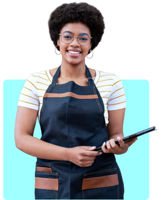 Empreendedora usando o modocash